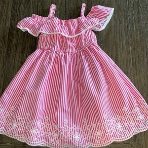 Penelope Mack 2t pink and white summer dress